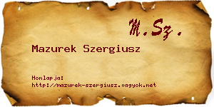 Mazurek Szergiusz névjegykártya